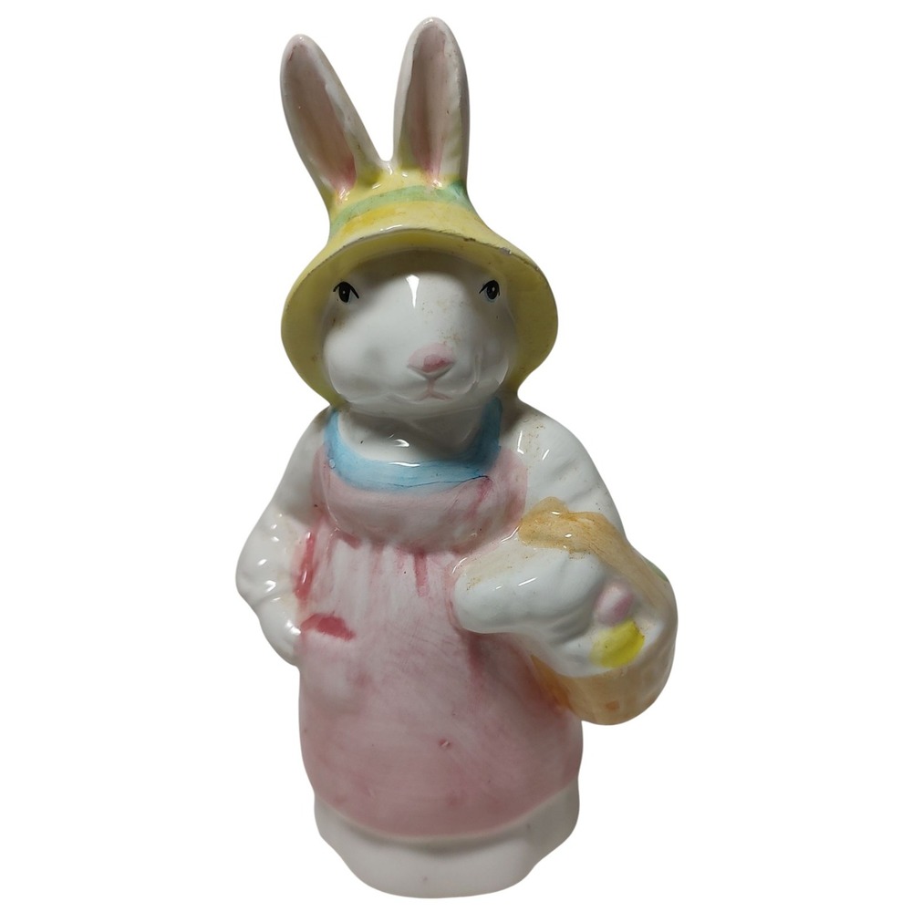 Henrikson Import Easter Bunny Figurine Bone China Japan Easter Basket Rabbit SEE